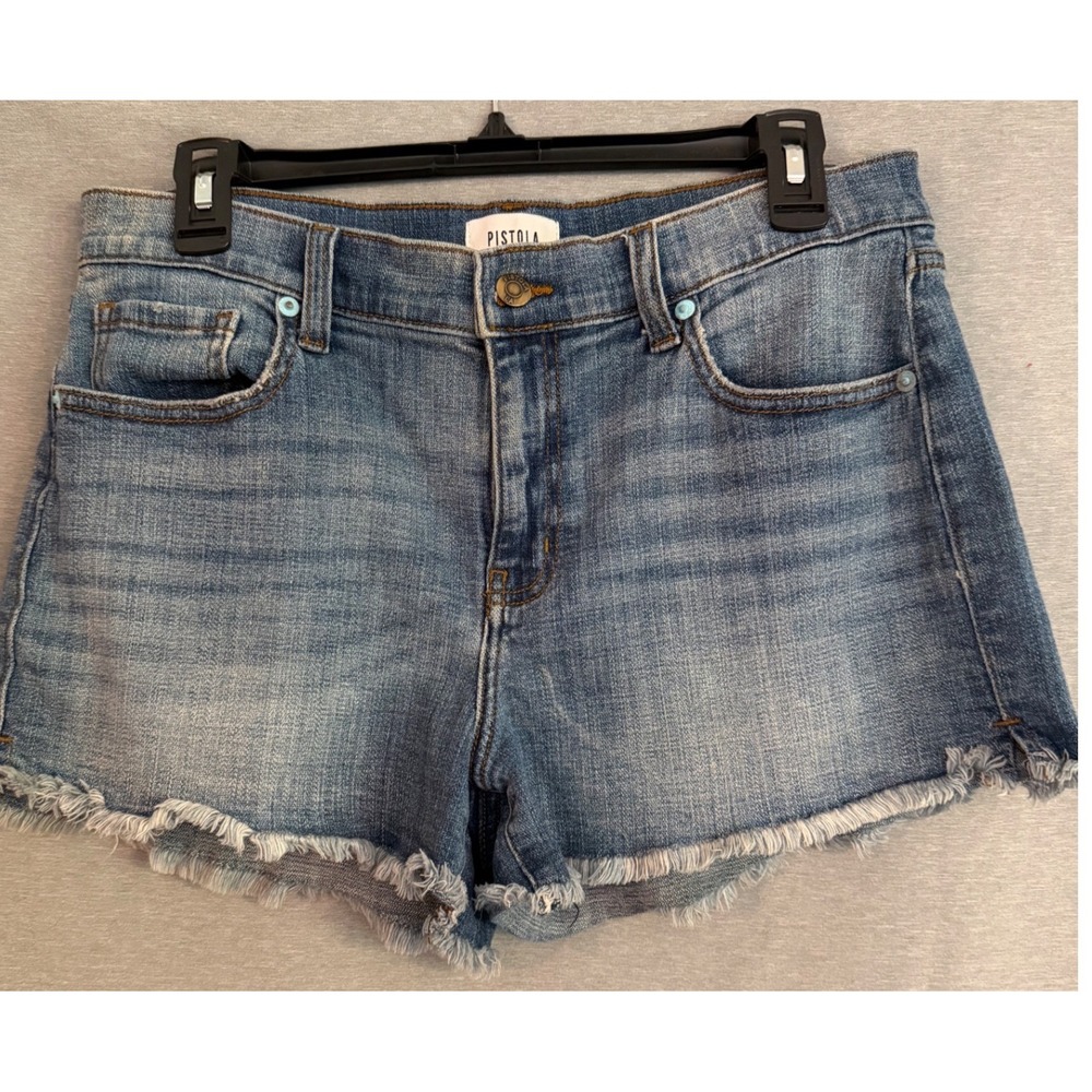 Pistola Denim Shorts Womens 30 Blue Raw Hem High Rise Cutoff P4991WSE
